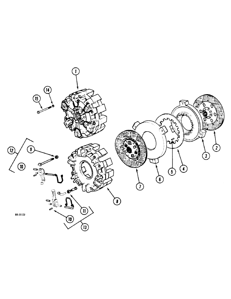 Схема запчастей Case IH 2150 - (6-010) - CLUTCH ASSEMBLY (06) - POWER TRAIN