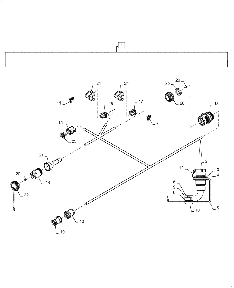 Схема запчастей Case IH RB455 - (55.630.AF[02]) - VAR - 726965 - WIRE HARNESS, TRACTOR CAB，YGN191546 AND AFTER (55) - ELECTRICAL SYSTEMS