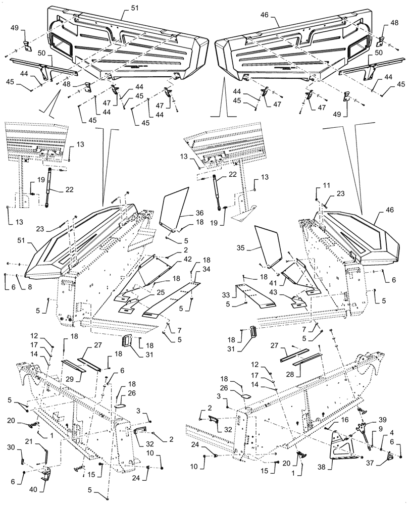 Схема запчастей Case IH DH253 - (58.130.BB[01]) - SHIELD. CROP DEFLECTOR ASSY, ASN YFZB12017 (58) - ATTACHMENTS/HEADERS