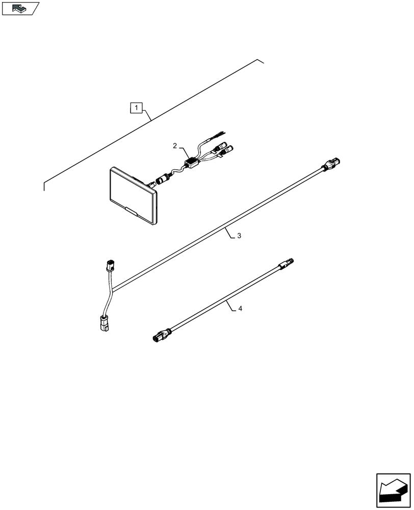 Схема запчастей Case IH LB324P - (88.055.039) - DIA KIT: ADDITIONAL MONITOR FOR CAMERA KIT - D163 (88) - ACCESSORIES