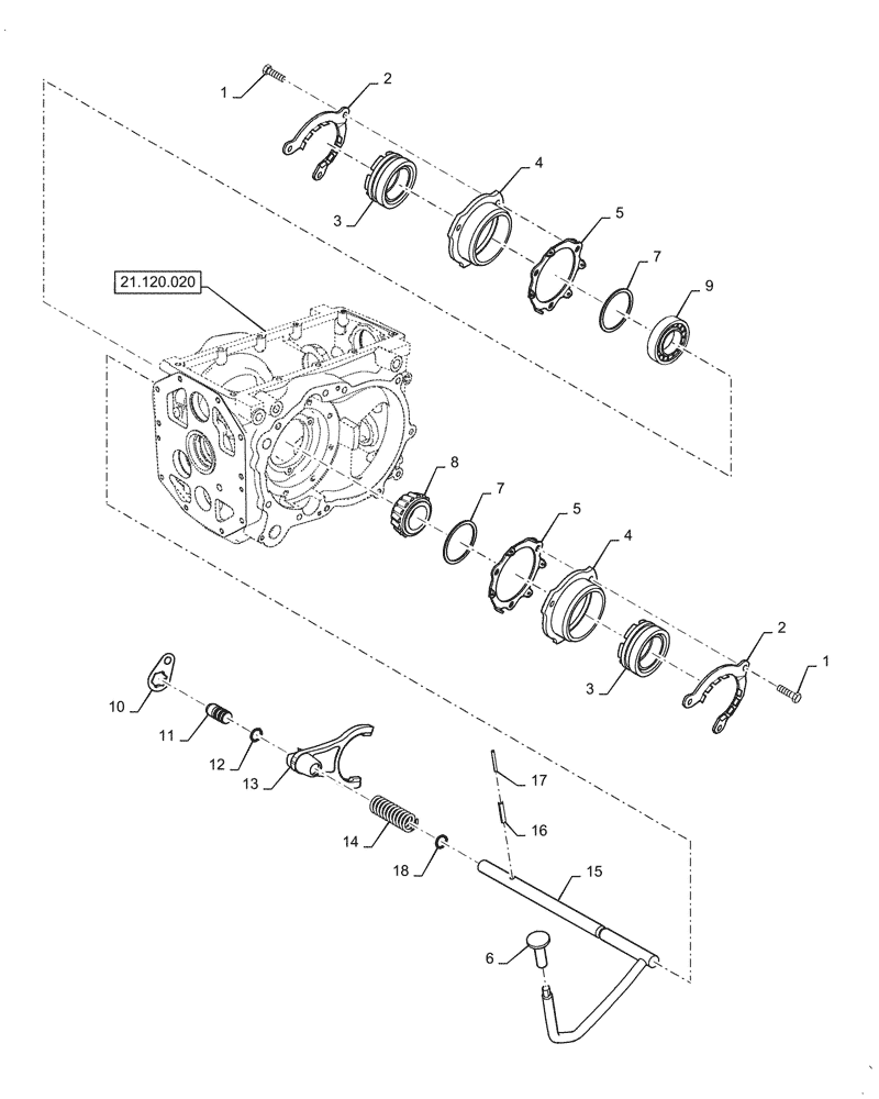 Схема запчастей Case IH FARMALL 55C - (27.106.030) - DIFFERENTIAL LOCK - W/ HST TRANSMISSION (27) - REAR AXLE SYSTEM