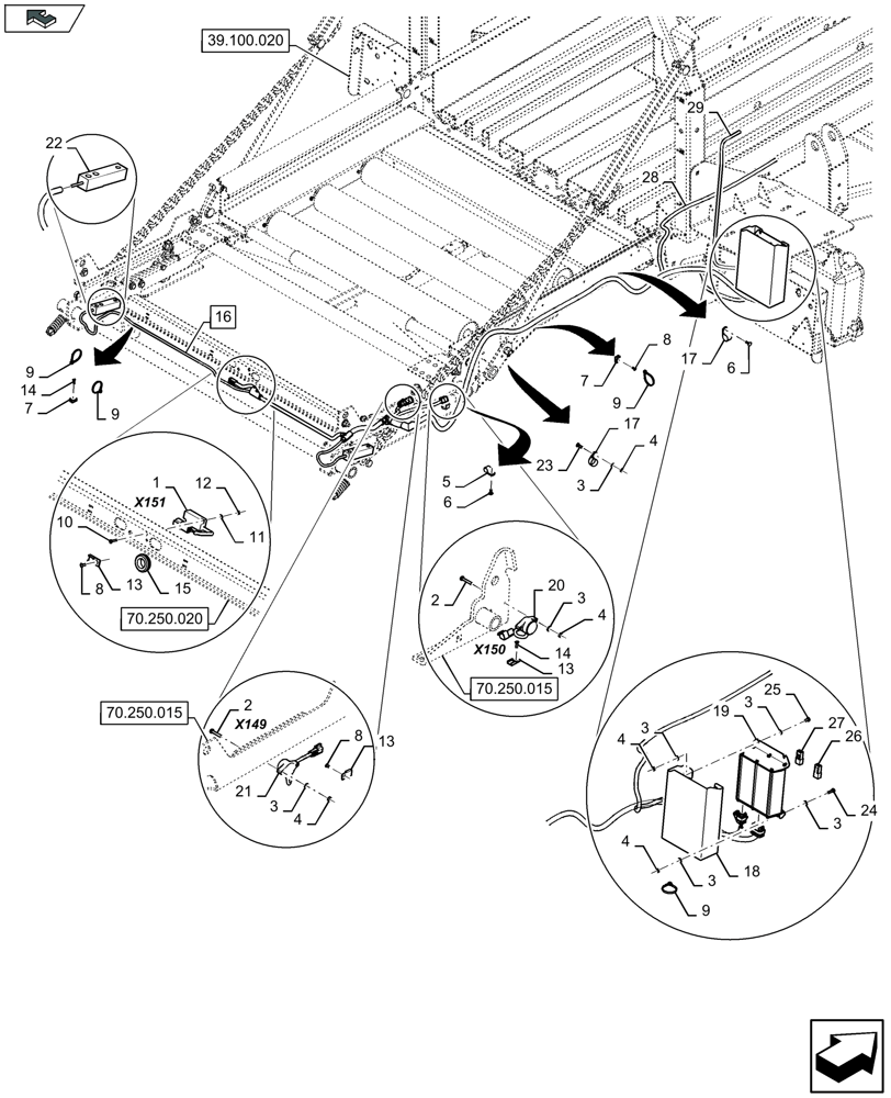 Схема запчастей Case IH LB424S XL - (55.418.075) - ELECTRICITY, BALE WEIGHING SYSTEM (55) - ELECTRICAL SYSTEMS