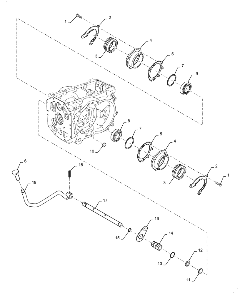 Схема запчастей Case IH FARMALL 55C - (27.106.040) - DIFFERENTIAL LOCK - W/MECHANICAL TRANSMISSION (27) - REAR AXLE SYSTEM