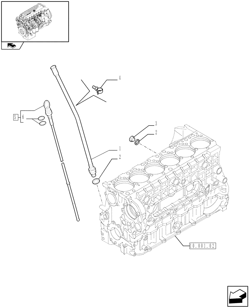 Схема запчастей Case IH F3CE0684F E001 - (10.102.03) - OIL LEVEL CHECK (504088835 - 504121041) (01) - ENGINE