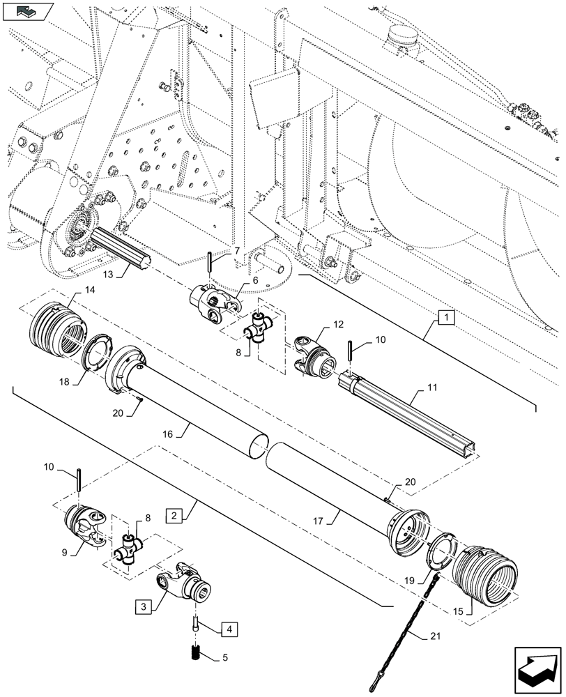 Схема запчастей Case IH 4408F-30 - (58.100.251) - POWER TAKE-OFF FOR 6 TOOTH SPLINE - F686697 (58) - ATTACHMENTS/HEADERS