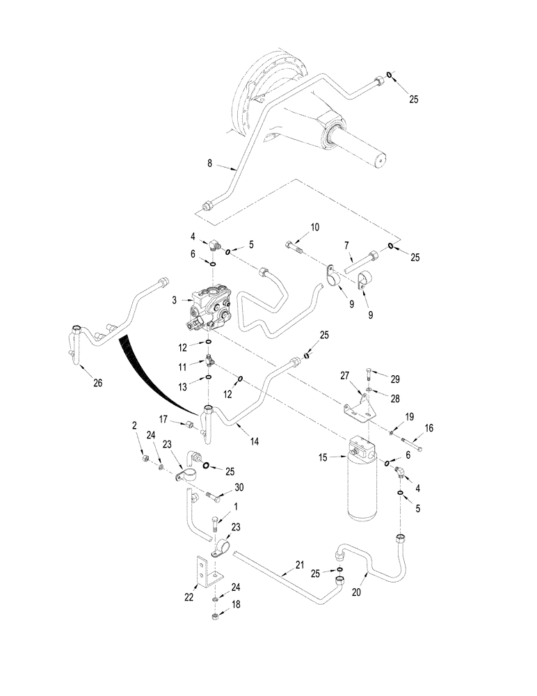 Схема запчастей Case IH STX530 - (08-10) - 450 / 500 SERIES AXLE HYDRAULICS - COOLING CIRCUIT, WHEEL TRACTOR (08) - HYDRAULICS