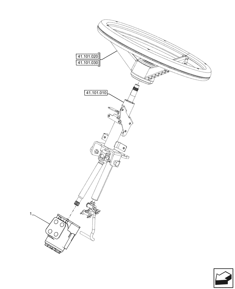 Схема запчастей Case IH JX95HC PLUS - (41.200.010) - STD + VAR - 391606 - STEERING CONTROL VALVE (41) - STEERING