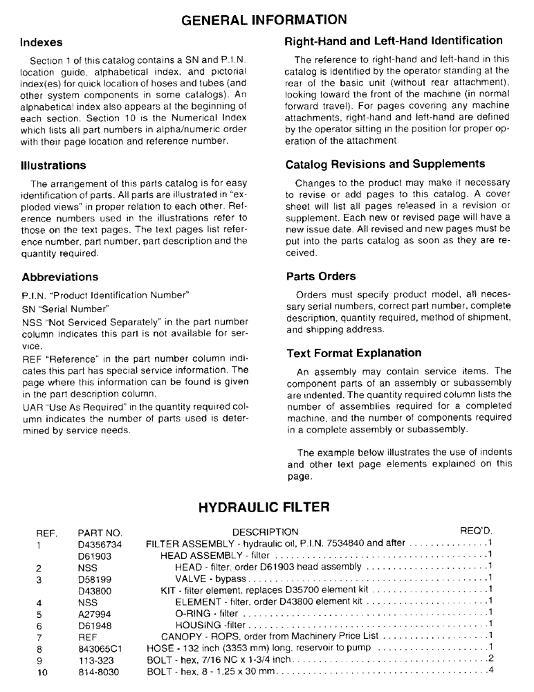 Схема запчастей Case IH 1020 - (1-04) - GENERAL INFORMATION (00) - PICTORIAL INDEX