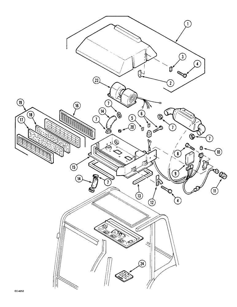 Схема запчастей Case IH 2130 - (9-068) - HEATER ASSEMBLY 93 (09) - CHASSIS/ATTACHMENTS