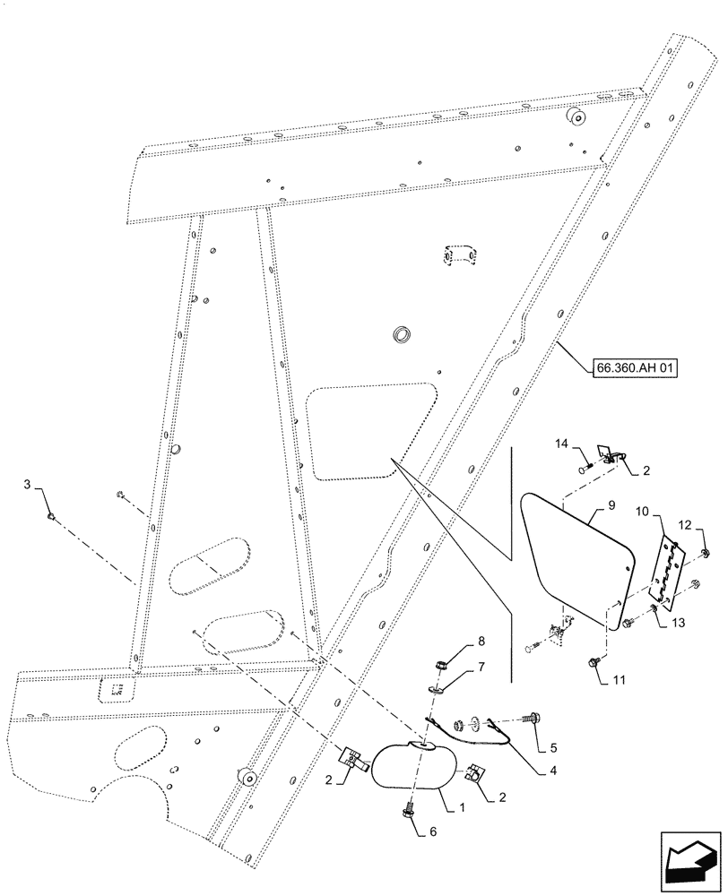 Схема запчастей Case IH 5088 - (66.360.AH[03]) - LOWER SIEVE DOOR (66) - THRESHING