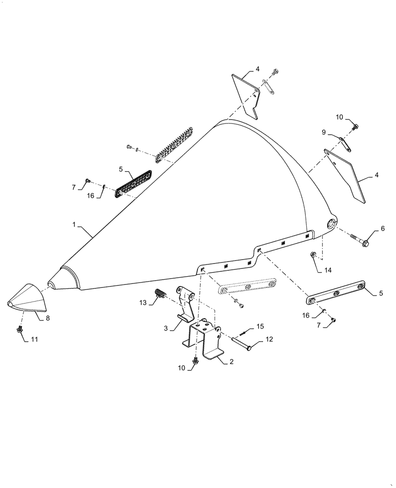 Схема запчастей Case IH 4208-30 - (58.130.BC[03]) - DIVIDER, ASSY, INNER (58) - ATTACHMENTS/HEADERS