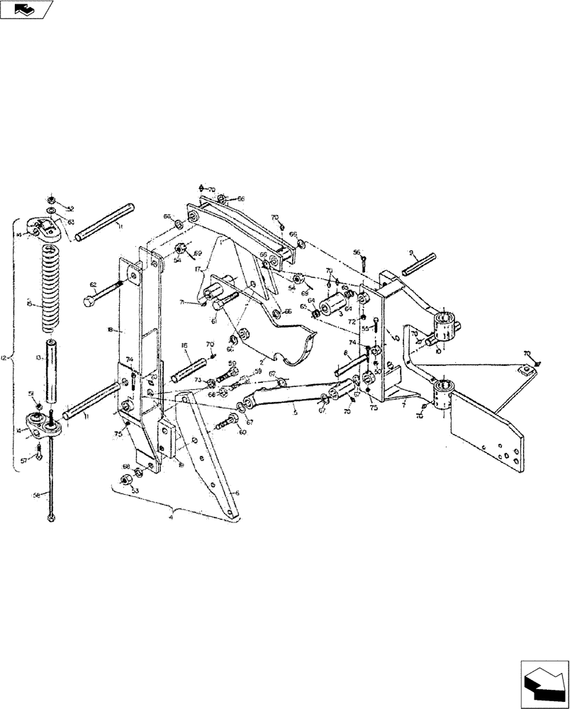 Схема запчастей Case IH 600 SERIES - (75.200.10) - AUTO RESET ASSEMBLY (75) - SOIL PREPARATION