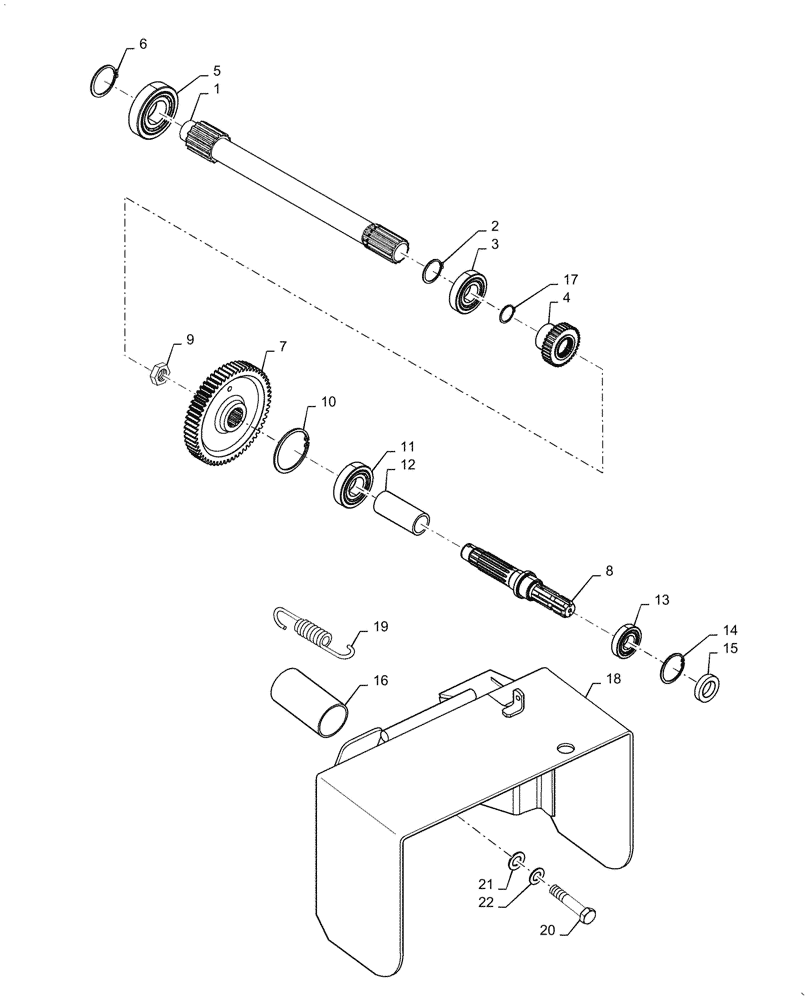 Схема запчастей Case IH FARMALL 75A - (31.110.02) - PTO - SHAFTS AND GEARS (31) - IMPLEMENT POWER TAKE OFF