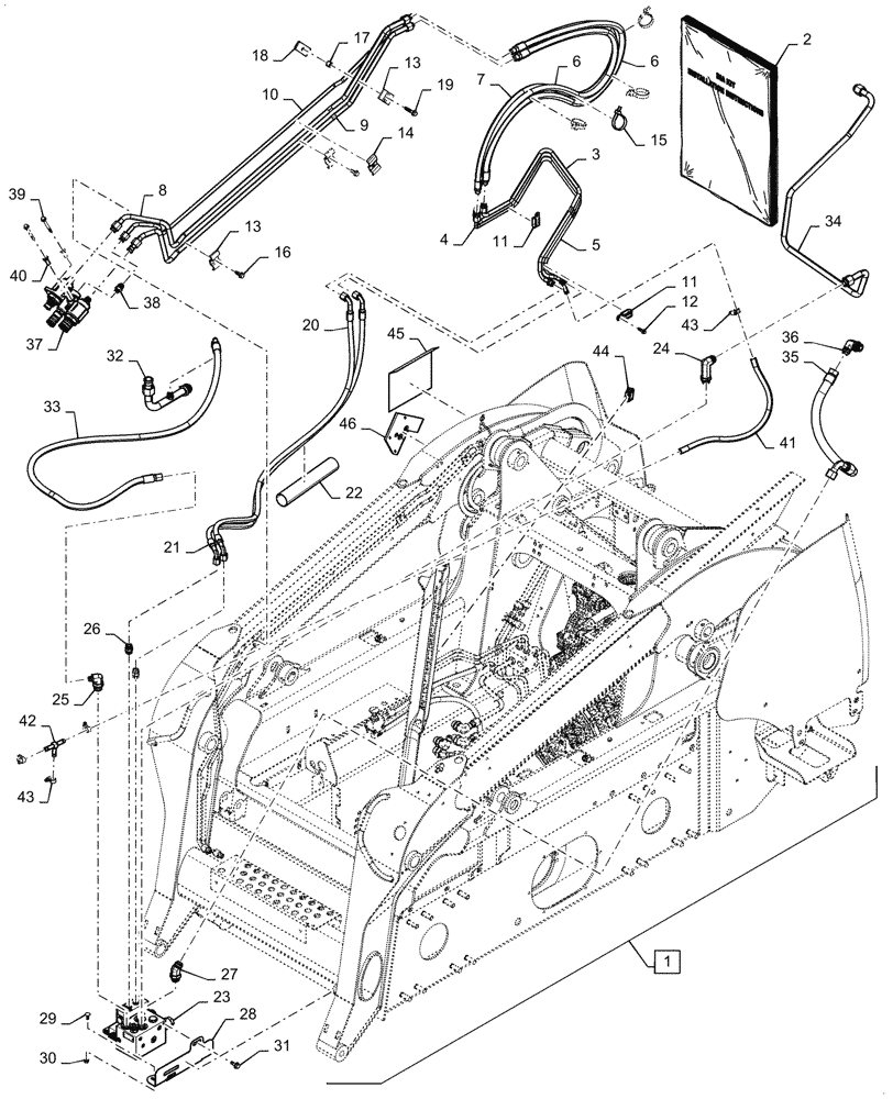 Схема запчастей Case IH SV185 - (88.035.16) - DIA KIT, 2ND FRONT HYD AUX (88) - ACCESSORIES