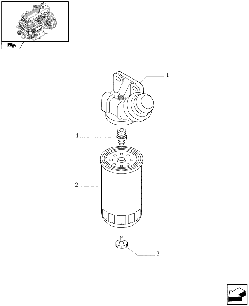 Схема запчастей Case IH F2CE9684P E007 - (0.20.9) - FUEL PRE-FILTER (504216738) 