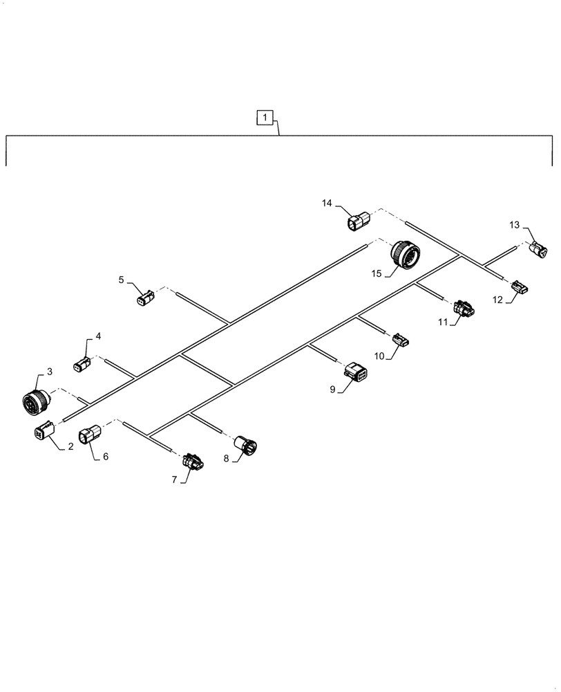 Схема запчастей Case IH 2150 - (55.015.AB[25]) - TOOLBAR WIRE HARNESS, 24 ROW (55) - ELECTRICAL SYSTEMS