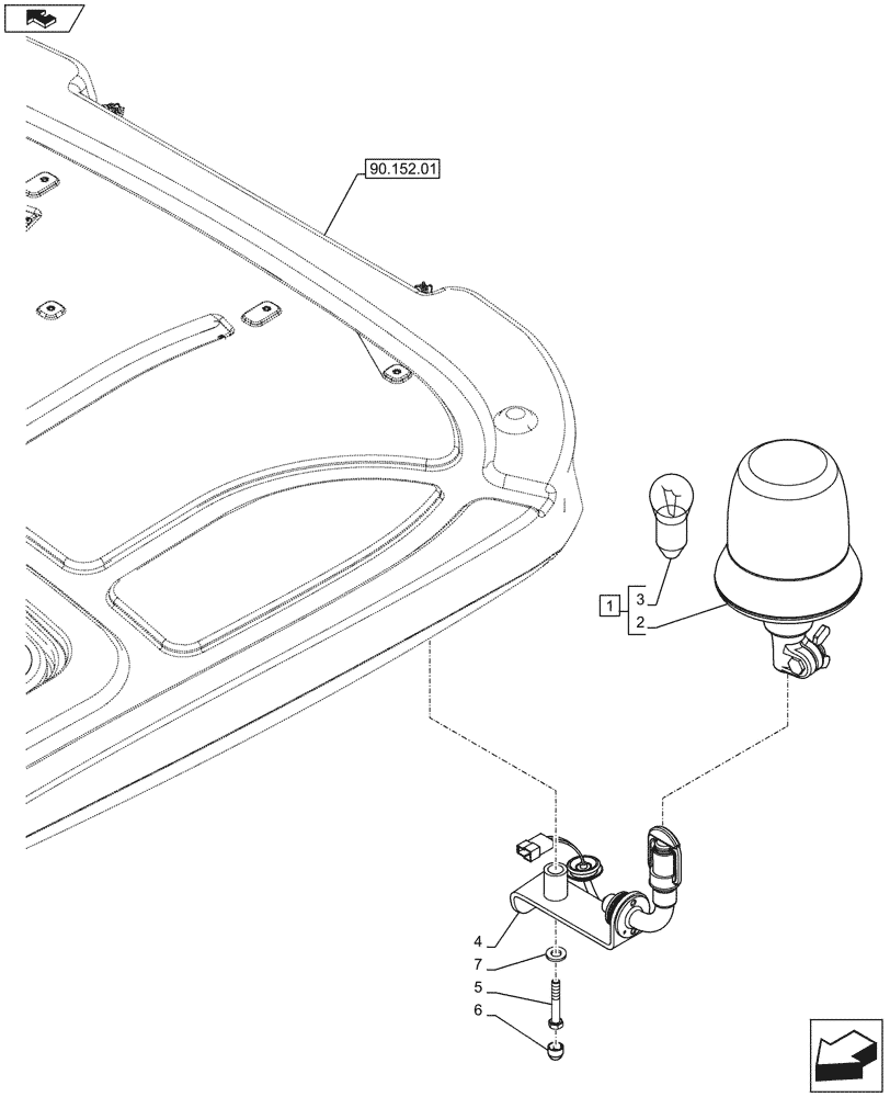 Схема запчастей Case IH FARMALL 75C - (55.514.01[01A]) - 1 ROTARY BEACON - ISO - W/ CAB (VAR.331916-334916 / 743586) - BEGIN YR 04-NOV-2015 (55) - ELECTRICAL SYSTEMS