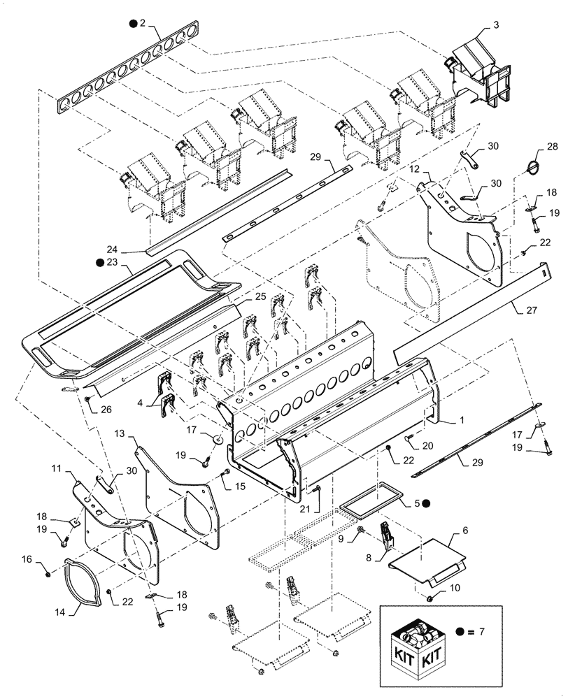 Схема запчастей Case IH 2150 - (79.100.AD[04]) - LEFT 12 PORT DISTRIBUTOR (79) - PLANTING