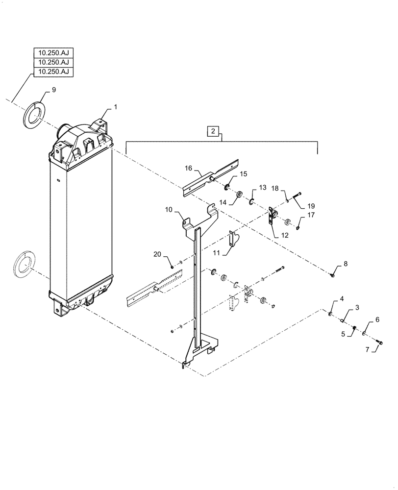 Схема запчастей Case IH 5088 - (10.310.AA) - INTERCOOLER, COOLER ASSY. (10) - ENGINE