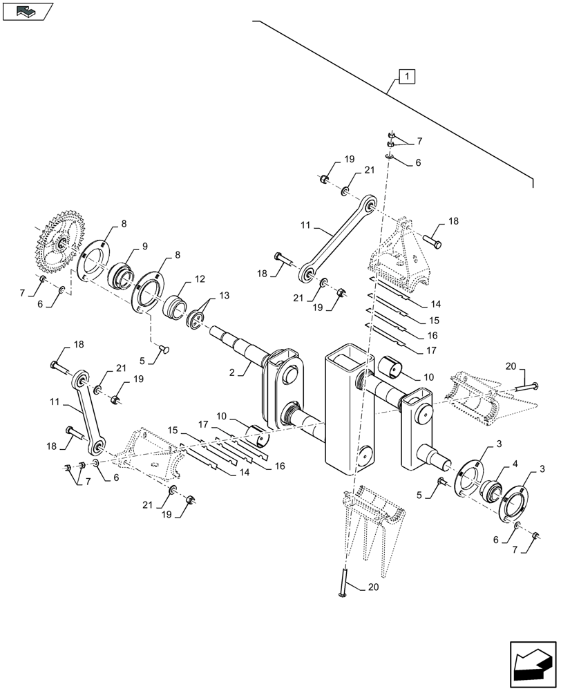 Схема запчастей Case IH LB424S - (88.060.030[02]) - SERVICE KIT: PACKER CRANKSHAFT & DRIVE KIT - C159 (88) - ACCESSORIES