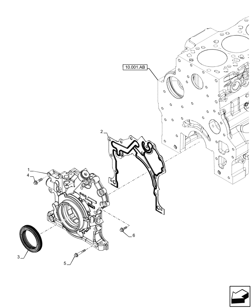 Схема запчастей Case IH F4DFE613N B006 - (10.304.AC) - ENGINE OIL PUMP (10) - ENGINE