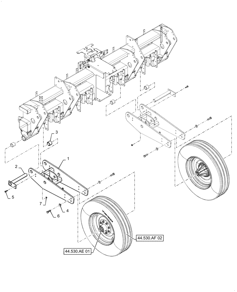 Схема запчастей Case IH 2150 - (39.902.AB[11]) - CENTER WHEEL MOUNTING, 24 ROW (39) - FRAMES AND BALLASTING