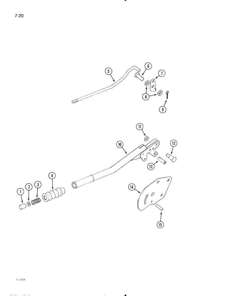 Схема запчастей Case IH 695 - (7-20) - PARK BRAKE HAND LEVER, TRACTOR WITH CAB AND, MFD TRACTOR WITHOUT CAB (07) - BRAKES