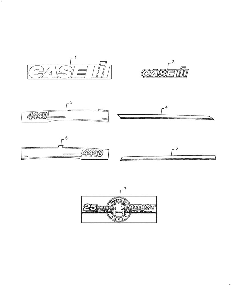 Схема запчастей Case IH PATRIOT 4440 - (90.108.AB[02]) - DECALS, MODEL, 4440, 25TH ANNIVERSARY, ASN YGT044001 & AFTER (90) - PLATFORM, CAB, BODYWORK AND DECALS