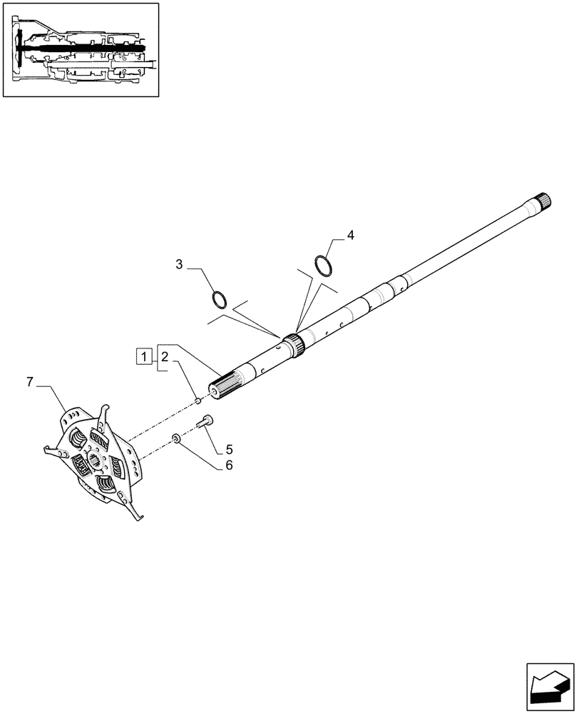 Схема запчастей Case IH MAXXUM 110 - (1.25.3/08[01A]) - TRANSMISSION 16X16 & 17X16 - TORSIONAL DAMPER AND INPUT SHAFT (STD + VAR.330247-330291-332245) - D5591 (03) - TRANSMISSION