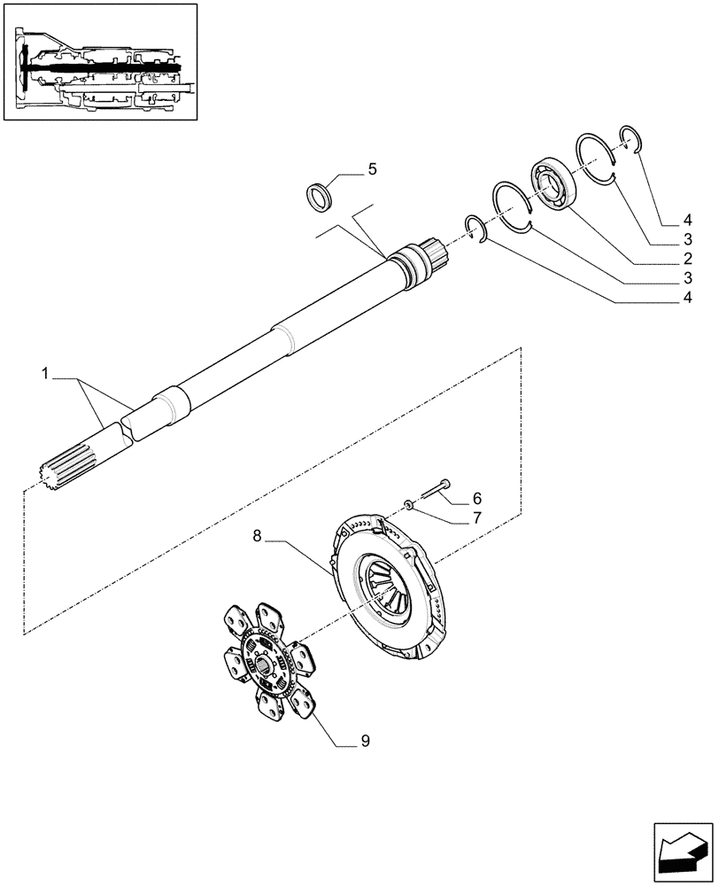 Схема запчастей Case IH MAXXUM 115 - (1.25.3/01) - TRANSMISSION 12X12 - CLUTCH AND INPUT SHAFT (STD + VAR.330293) (03) - TRANSMISSION