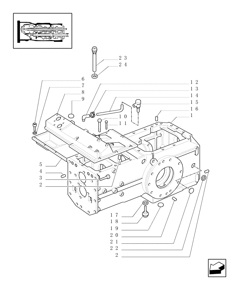 Схема запчастей Case IH JX80U - (1.21.0[02]) - TRACTOR BODY - BOX, CAPS (03) - TRANSMISSION