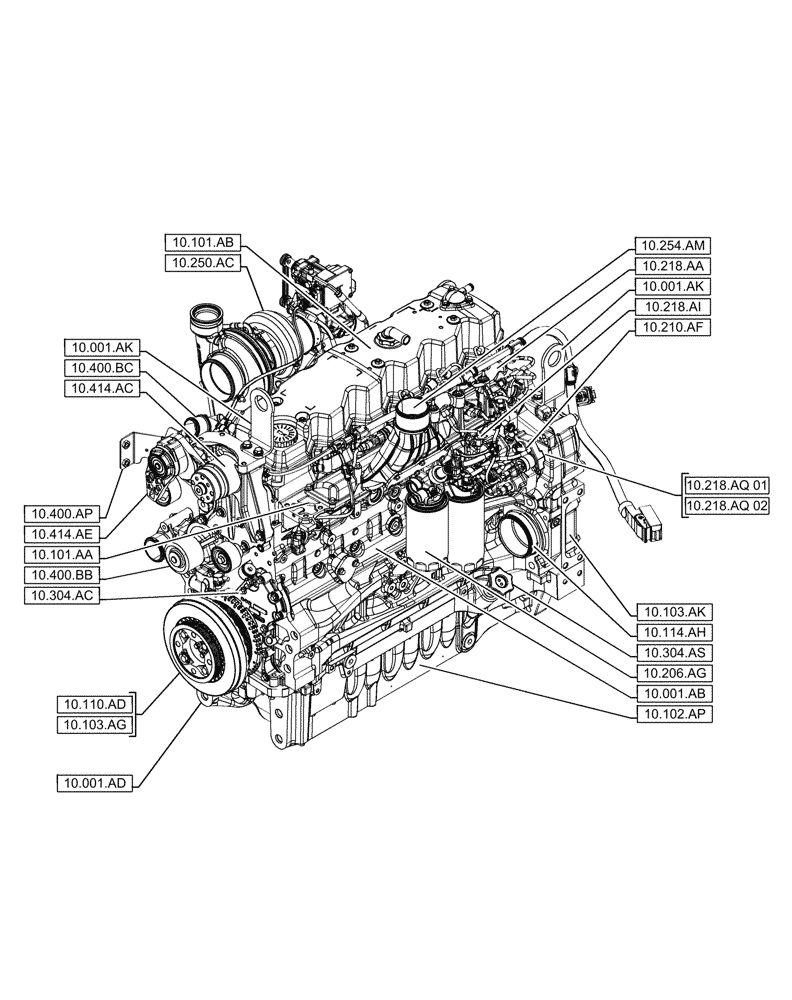 Схема запчастей Case IH F4DFE613N B006 - (00.000.10[01]) - PICTORIAL INDEX - ENGINE (00) - GENERAL & PICTORIAL INDEX