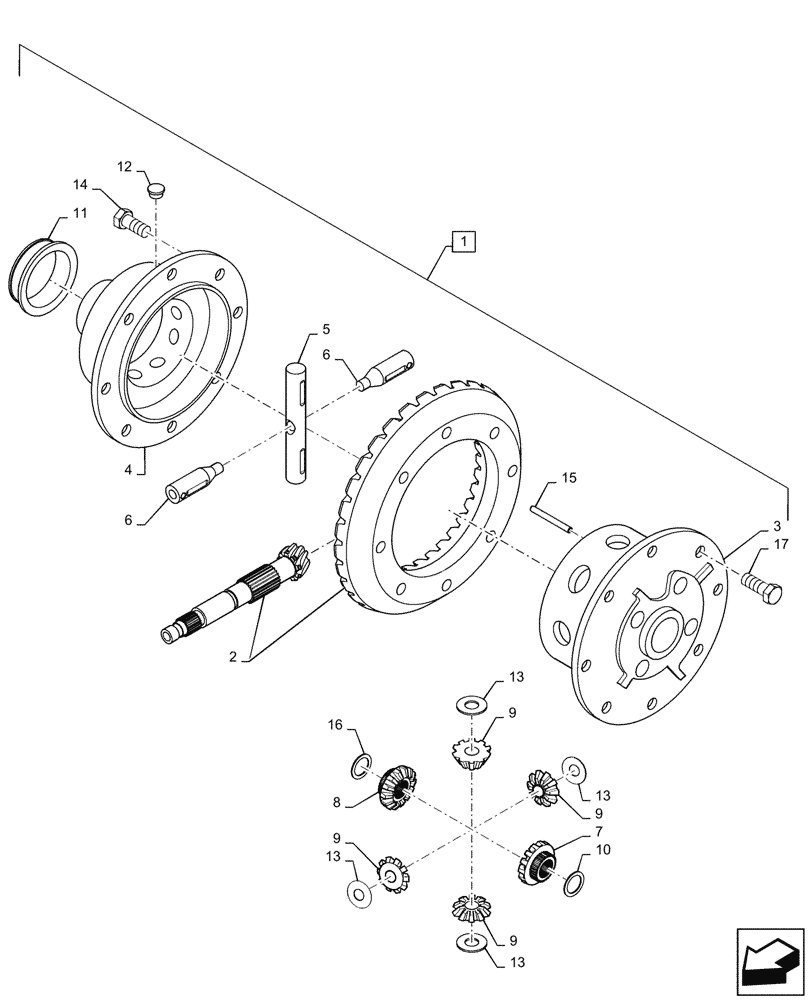 Схема запчастей Case IH FARMALL 55C - (27.106.020) - DIFFERENTIAL ASSY, REAR (27) - REAR AXLE SYSTEM