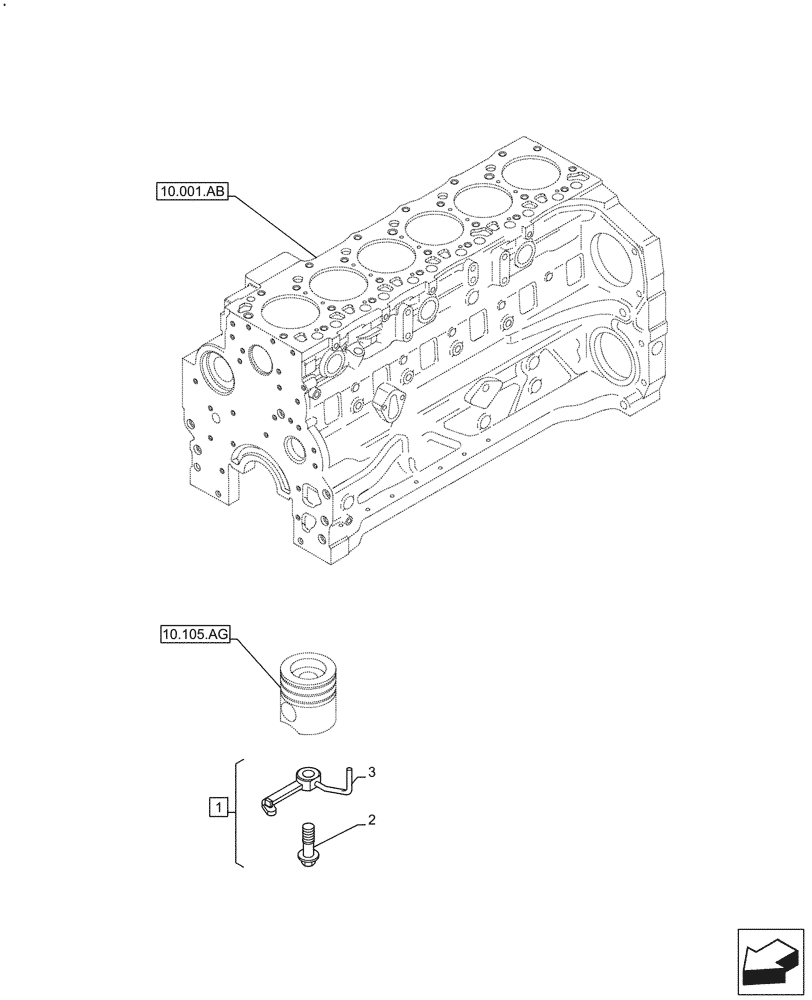 Схема запчастей Case IH F4DFE613N B006 - (10.304.AR) - PISTON COOLING NOZZLE (10) - ENGINE