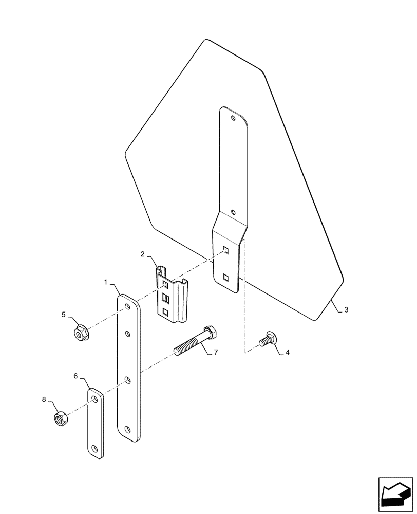 Схема запчастей Case IH PATRIOT 4440 - (88.100.AN[01]) - SLOW MOVING VEHICLE EMBLEM, AND MOUNTING PARTS (88) - ACCESSORIES