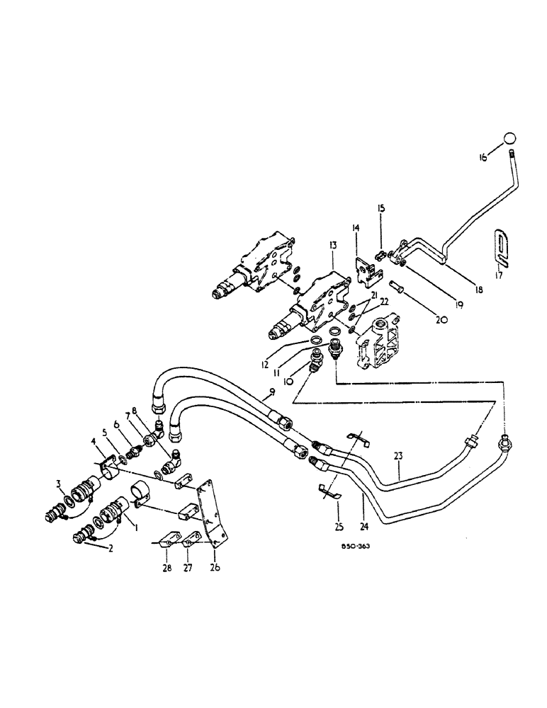 Схема запчастей Case IH 784 - (10-10) - HYDRAULICS, AUXILIARY VALVE, SECOND BANK, DOUBLE (07) - HYDRAULICS