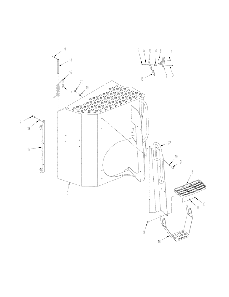 Схема запчастей Case IH STX500 - (09-32[01]) - BATTERY DOOR ASSEMBLY, WHEELED TRACTOR, STX500 (09) - CHASSIS