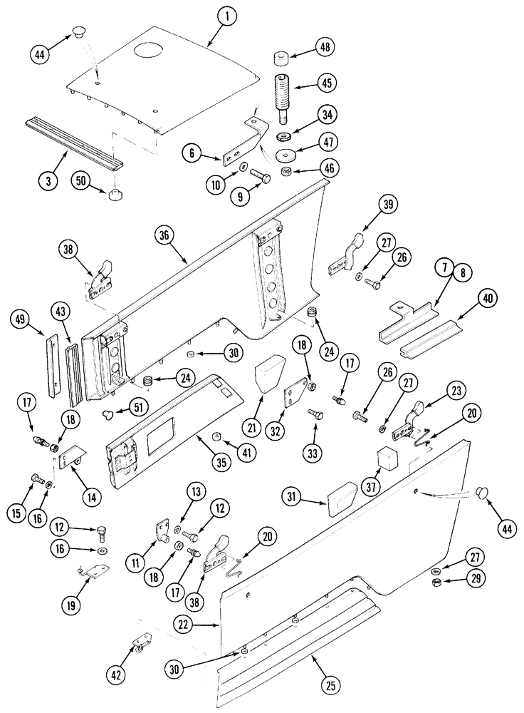 Схема запчастей Case IH 5120 - (9-056) - SIDE PANELS AND TOP SHEET, 5120/5220 (09) - CHASSIS/ATTACHMENTS