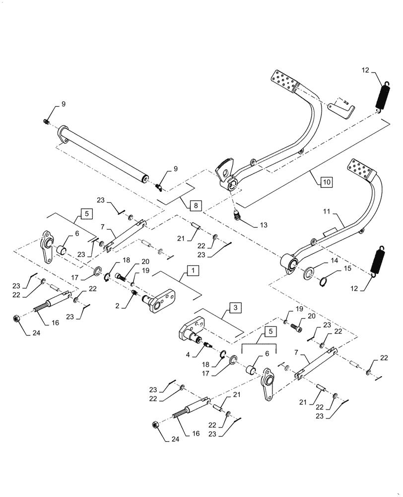 Схема запчастей Case IH FARMALL 60A - (33.202.BN[01]) - BRAKE PEDAL AND LINKAGE (33) - BRAKES & CONTROLS