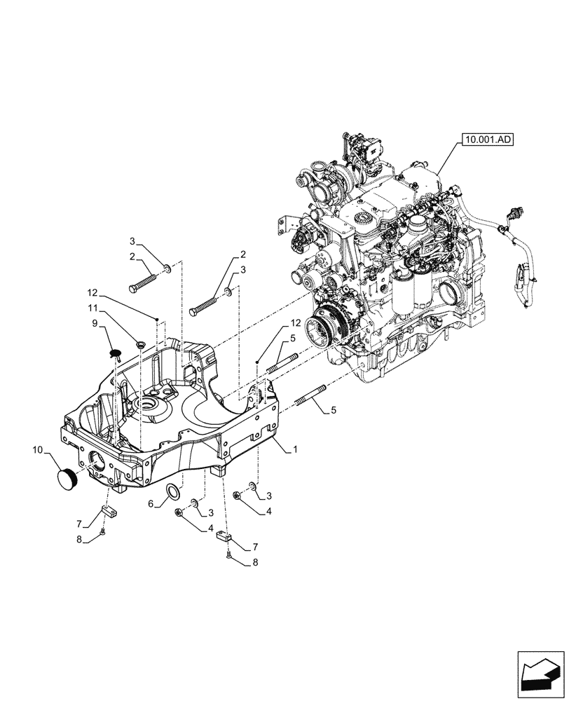 Схема запчастей Case IH MAXXUM 135 - (25.400.AF) - VAR - 390811 - 2WD FRONT AXLE, SUPPORT (25) - FRONT AXLE SYSTEM