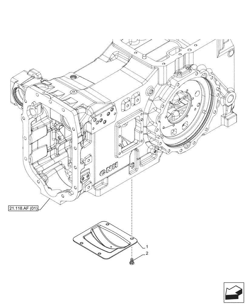 Схема запчастей Case IH MAXXUM 115 - (21.118.AG) - VAR - 392195, 392204, 743764, 743766, 758413, 758414, 758415, 758416, 758581, 759375, 759377, 759379 - TRANSMISSION HOUSING, COVER (21) - TRANSMISSION