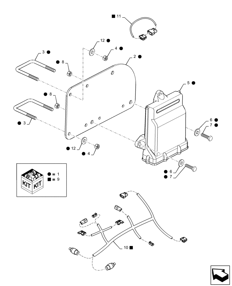 Схема запчастей Case IH PATRIOT 4440 - (55.635.AA[01]) - ACCUBOOM KIT (55) - ELECTRICAL SYSTEMS