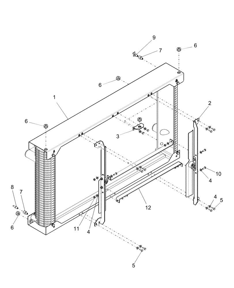 Схема запчастей Case IH AFX8010 - (B.50.A.32[07]) - RADIATOR & DUAL WIPER BLADE ASSEMBLY ASN  HAJ106401 B - Power Production