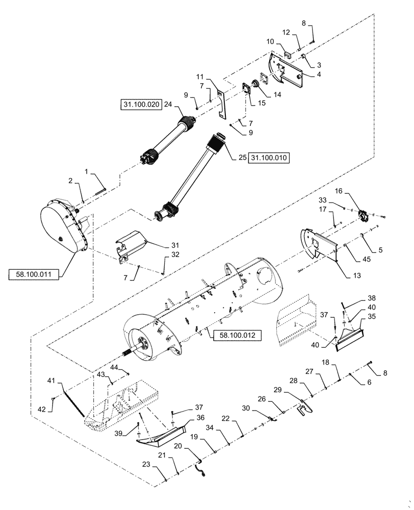 Схема запчастей Case IH 3152 - (58.100.01[01]) - DRIVE, ASSY (58) - ATTACHMENTS/HEADERS