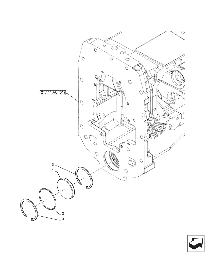 Схема запчастей Case IH MAXXUM 135 - (21.111.AC[09]) - VAR - 759375, 759377, 759379 - TRANSMISSION HOUSING, PLUG (21) - TRANSMISSION