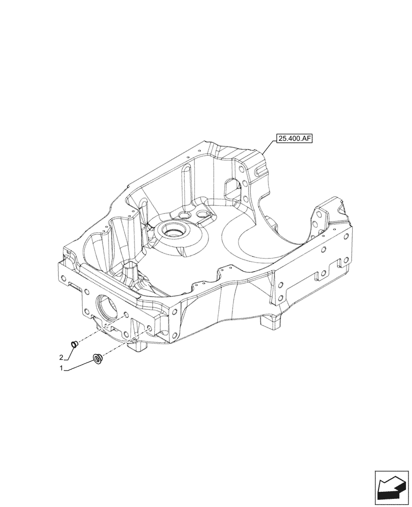 Схема запчастей Case IH MAXXUM 150 - (25.100.AV[12]) - VAR - 759375, 759377, 759379 - 2WD FRONT AXLE, SUPPORT, PLUGS (25) - FRONT AXLE SYSTEM