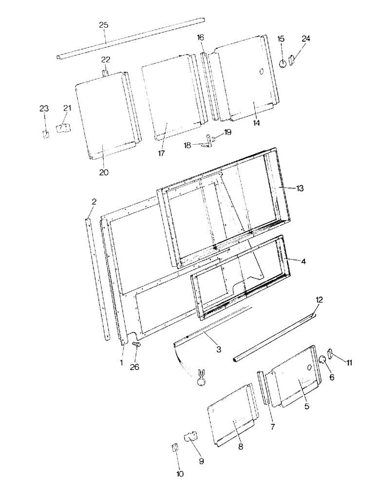 Схема запчастей Case IH 996 - (L22-1-1) - CHASSIS, PANEL, RIGID, FOR REAR OF CAB (12) - CHASSIS