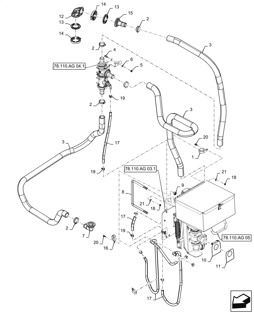 Схема запчастей Case IH PATRIOT 4440 - (78.110.AG[02.1]) - CHEMICAL INDUCTOR GROUP, ASN YFT042404 (78) - SPRAYING