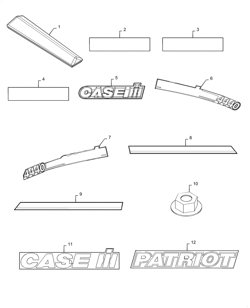 Схема запчастей Case IH PATRIOT 4440 - (90.108.AB[01]) - DECALS, MODEL, 4440 (90) - PLATFORM, CAB, BODYWORK AND DECALS