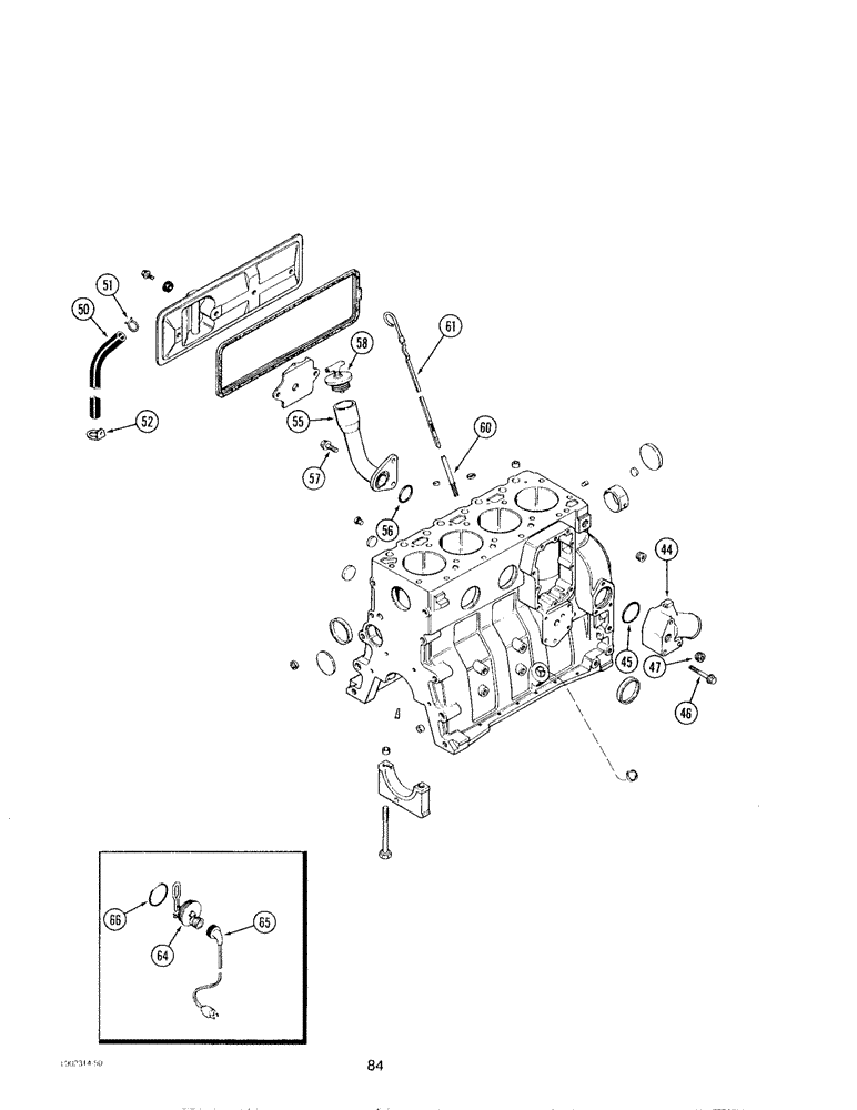 Схема запчастей Case IH 4390 - (084) - CYLINDER BLOCK, 4-390 ENGINE 